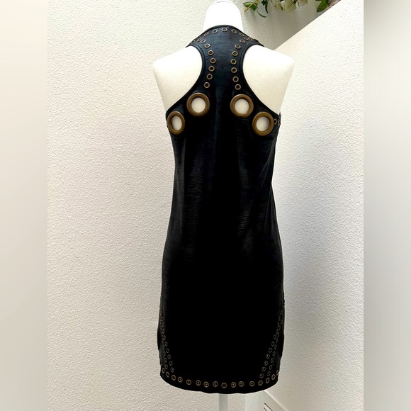 Rare Y2K Caribbean Queen Black and Gold Grommets and Studs Dress - Picture 14 of 14